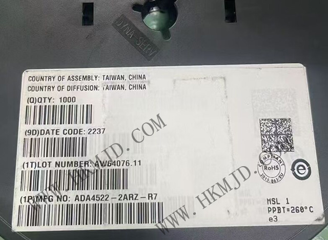 出售【ADI】低功耗運算放大器 ADA4522-2ARZ 55V、雙通道、零漂移運算放大器