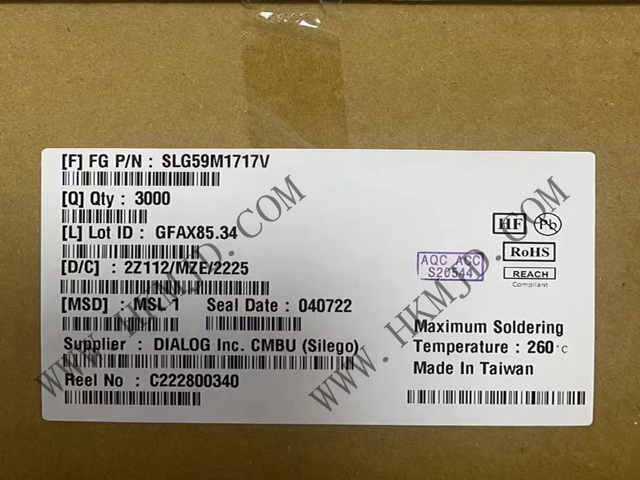 全新SLG59M1717V 高性能 4 mΩ、5 A 單通道 nFET 負(fù)載開關(guān)
