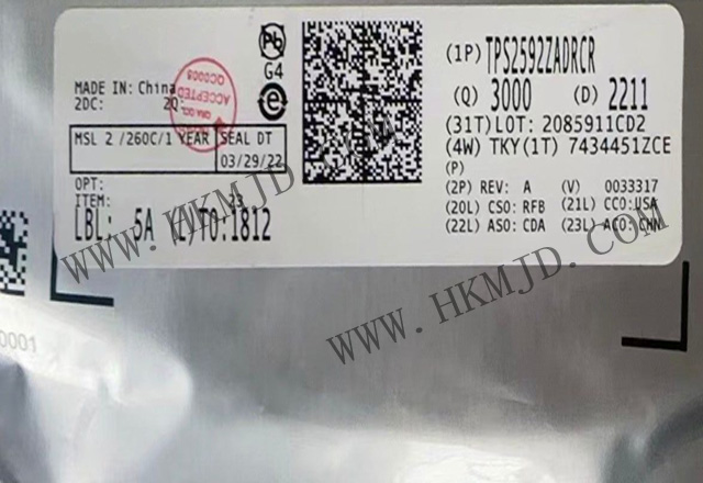 供應原裝 TI eFuse IC，供應 TI TPS2592ZADRCR 電子保險絲 IC